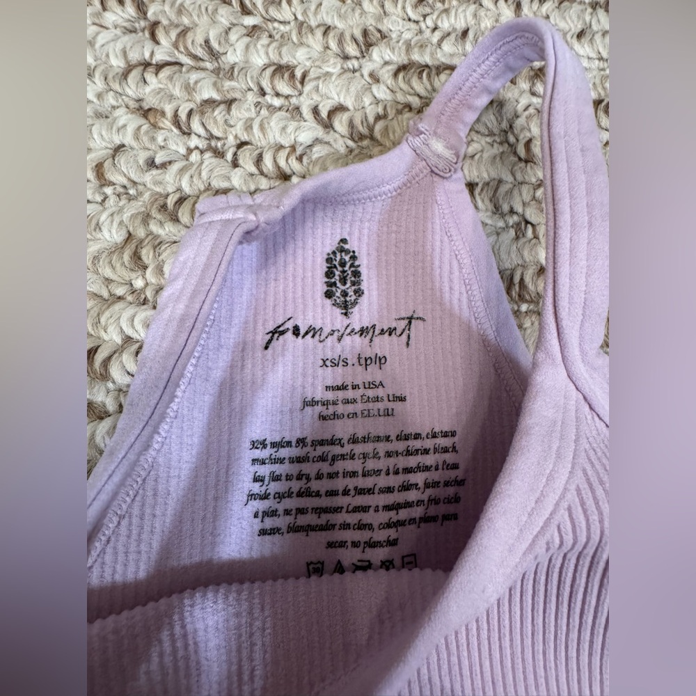 NWOT Free People FP Movement Happiness Runs Crop Tank lavender glaze XS/S - Picture 9 of 9